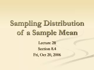 Sampling Distribution of a Sample Mean