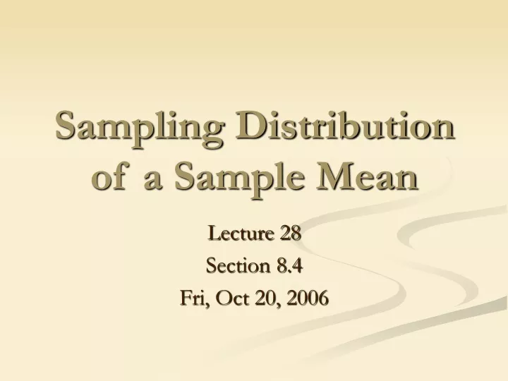 sampling distribution of a sample mean