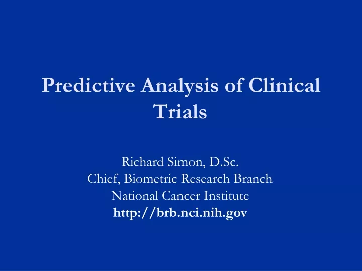 predictive analysis of clinical trials