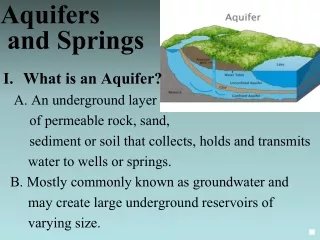 Aquifers  and Springs