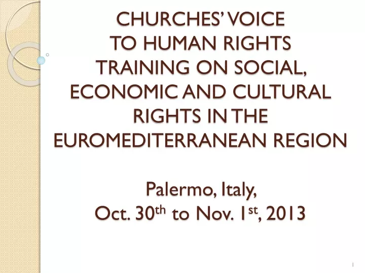 churches voice to human rights training on social