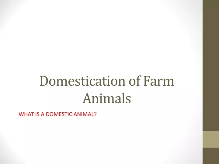 domestication of farm animals
