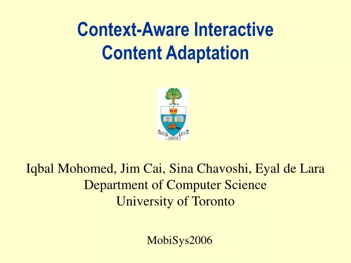 context aware interactive content adaptation