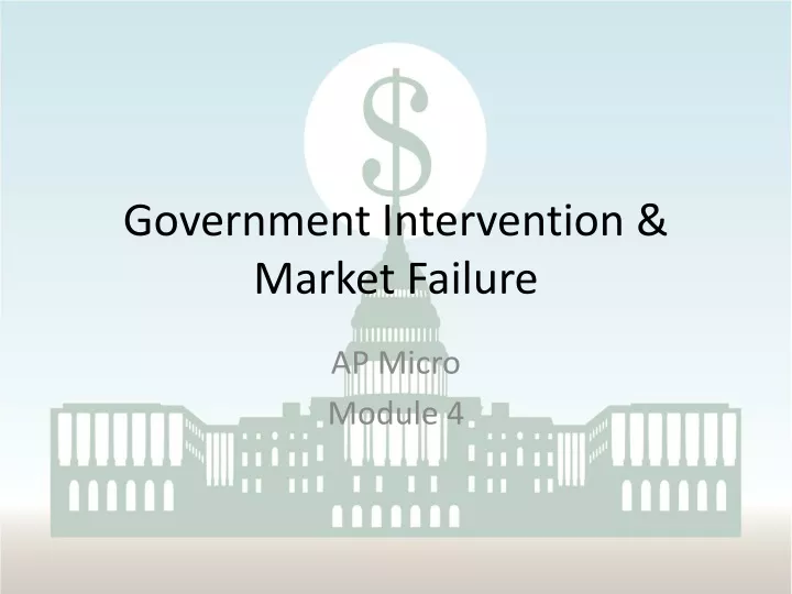 government intervention market failure