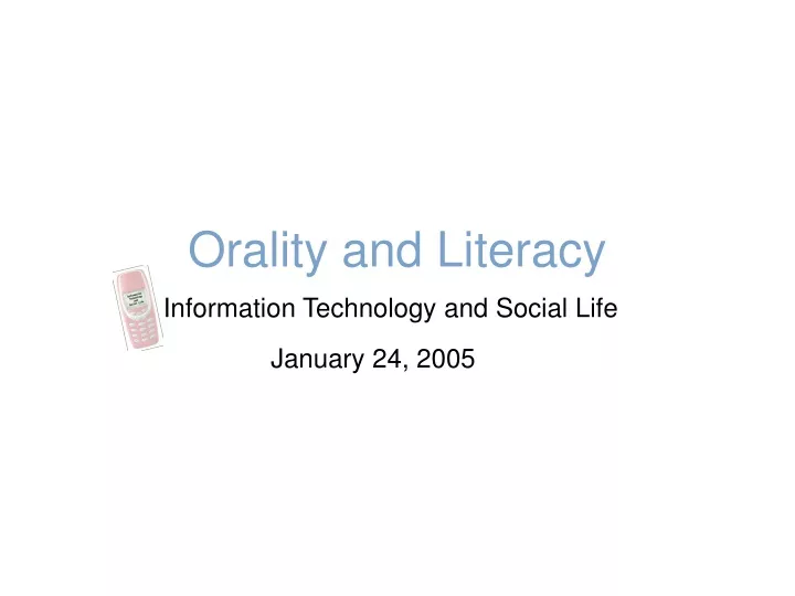 orality and literacy