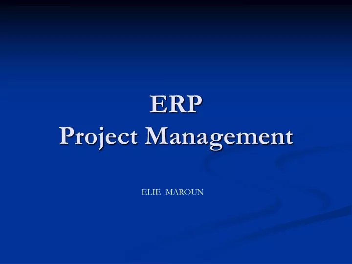 erp project management