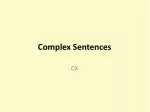 Complex Sentences