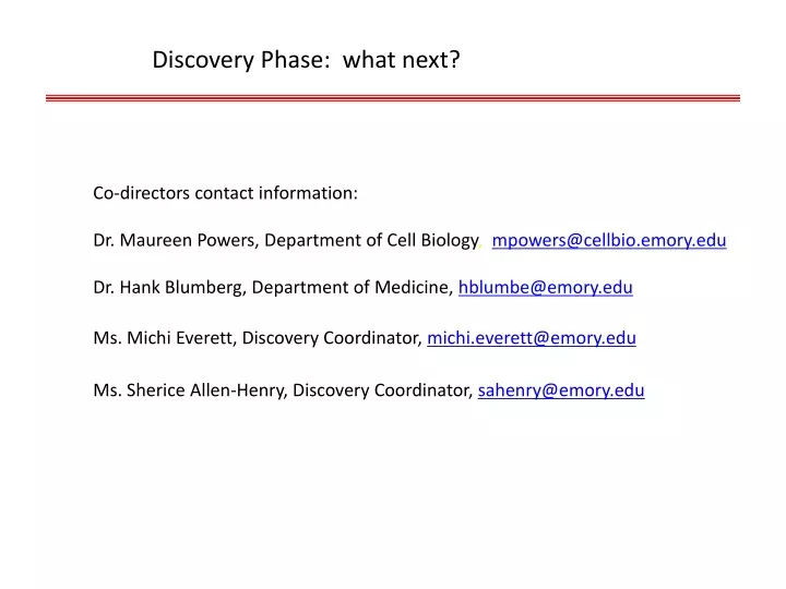 discovery phase what next