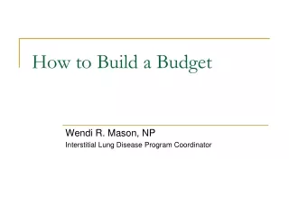 How to Build a Budget