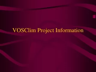 VOSClim Project Information