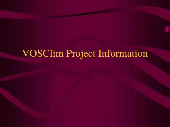 vosclim project information
