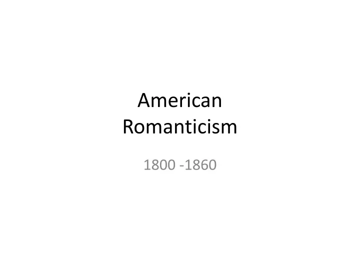 american romanticism