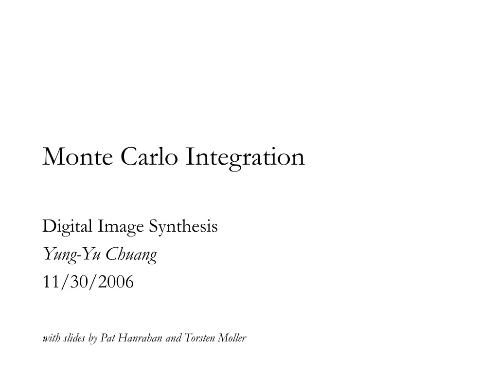PPT - Monte Carlo Integration: A Numerical Method for High-Dimensional ...