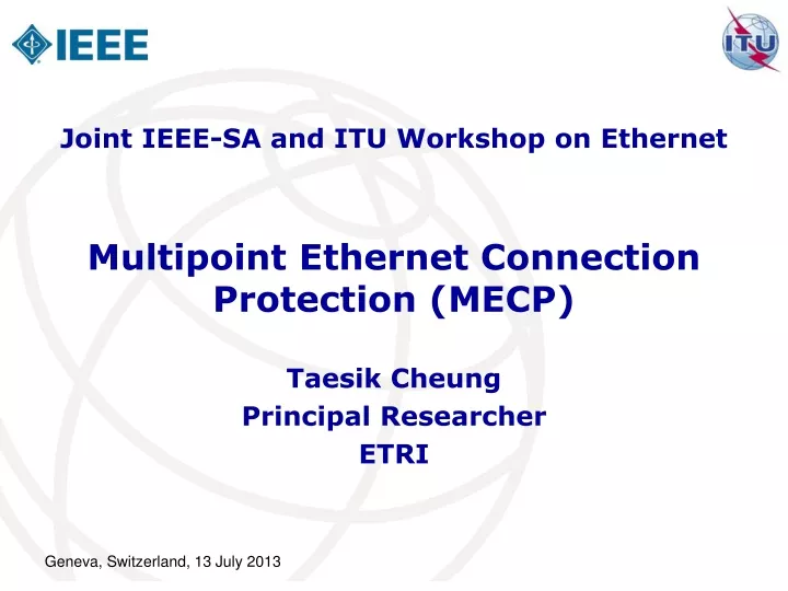multipoint ethernet connection protection mecp
