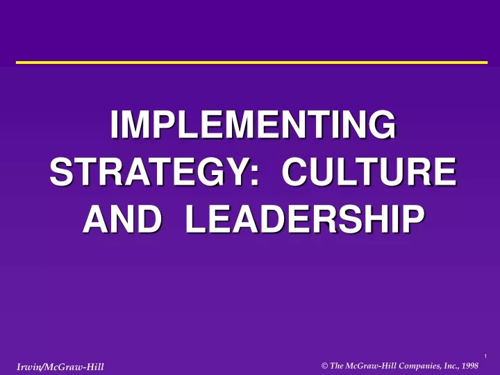 implementing strategy culture and leadership