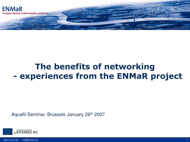 the benefits of networking experiences from the enmar project