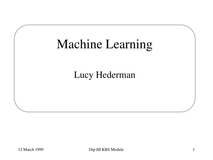 machine learning