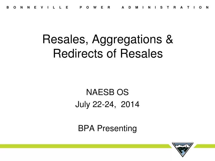 resales aggregations redirects of resales