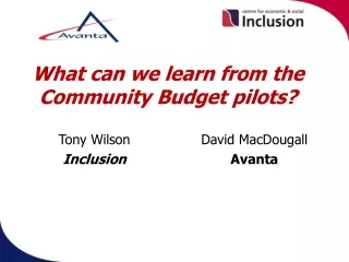 What can we learn from the Community Budget pilots?