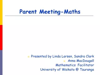 Parent Meeting-Maths