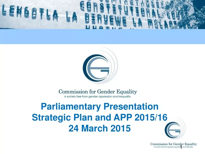 parliamentary presentation strategic plan