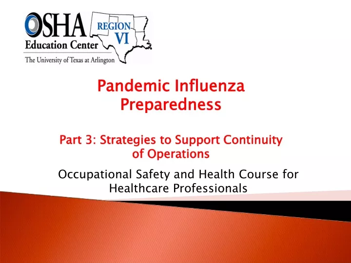 pandemic influenza preparedness part 3 strategies