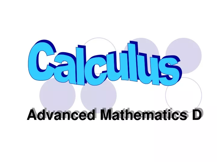 advanced mathematics d