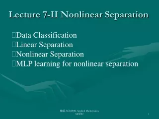 Lecture 7-II Nonlinear Separation