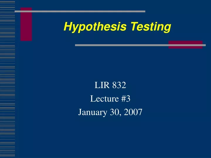 hypothesis testing