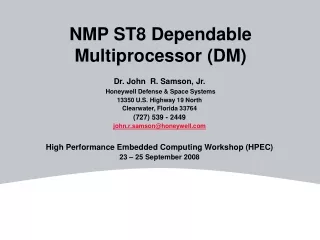NMP ST8 Dependable Multiprocessor (DM)