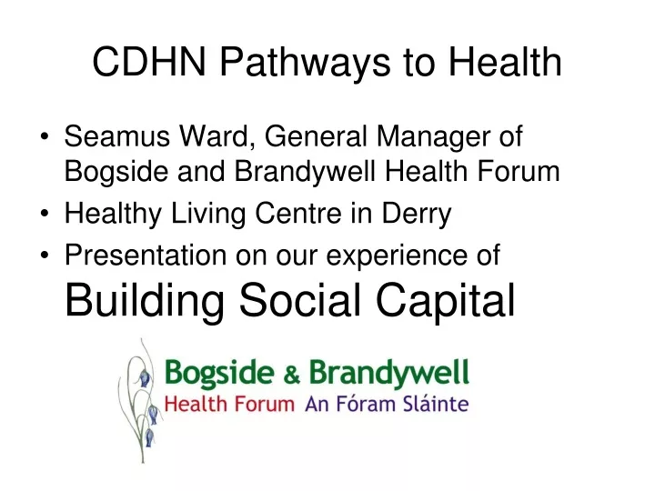 cdhn pathways to health