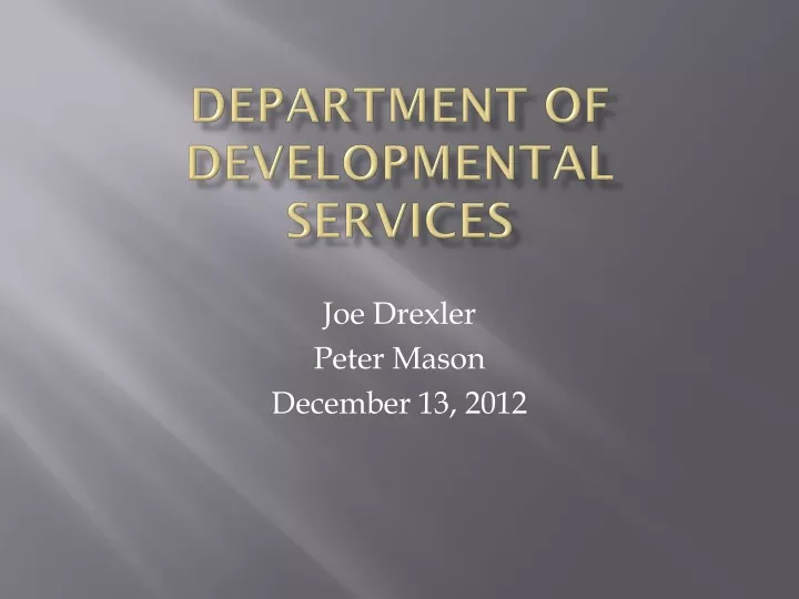 department of developmental services