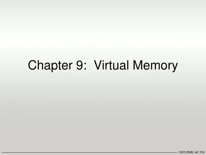 chapter 9 virtual memory