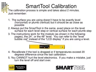 SmartTool Calibration