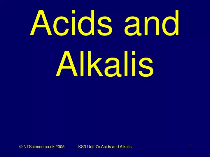 acids and alkalis