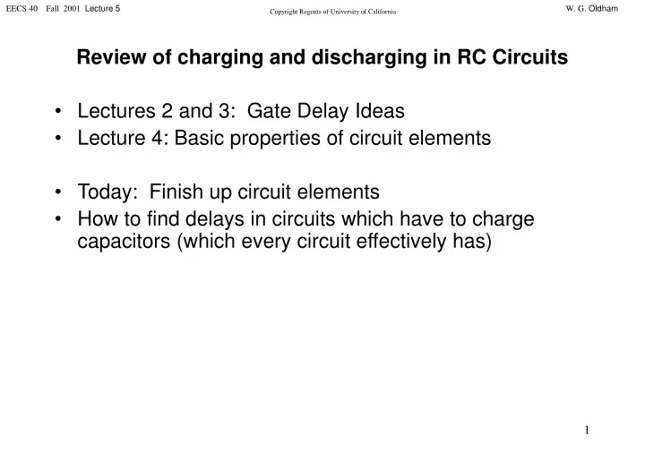 review of charging and discharging in rc circuits