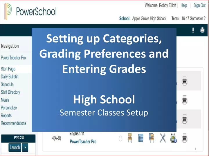 setting up categories grading preferences
