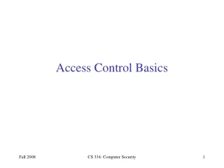 Access Control Basics