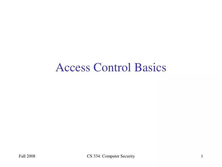 access control basics