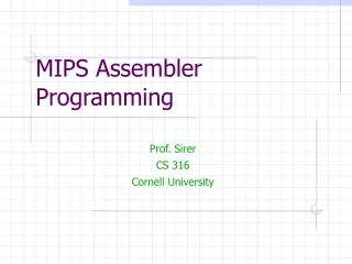 MIPS Assembler Programming