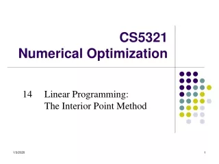 CS5 3 21  Numerical Optimization