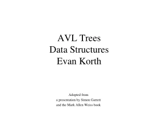 AVL Trees Data Structures Evan Korth