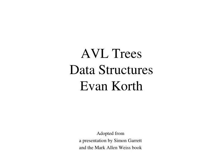 avl trees data structures evan korth