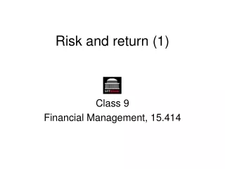 Risk and return (1)