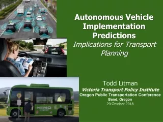 Autonomous Vehicle Implementation Predictions Implications for Transport Planning