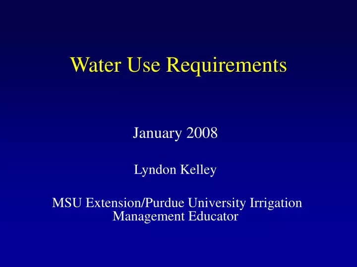 water use requirements