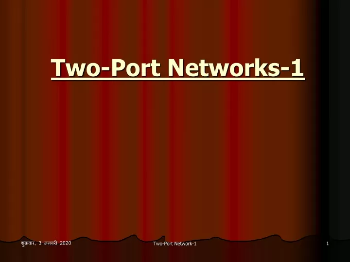 two port networks 1