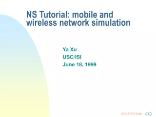 NS Tutorial: mobile and wireless network simulation