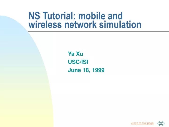 ns tutorial mobile and wireless network simulation