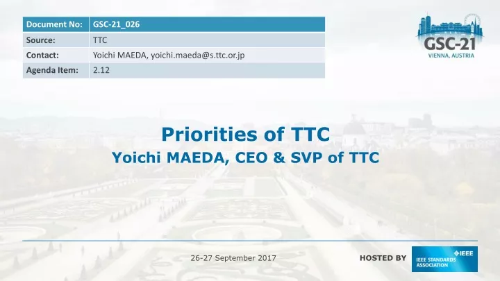 priorities of ttc yoichi maeda ceo svp of ttc